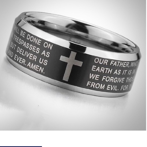 🆕Stainless Steel Lords Prayer ring Band New - Picture 1 of 2